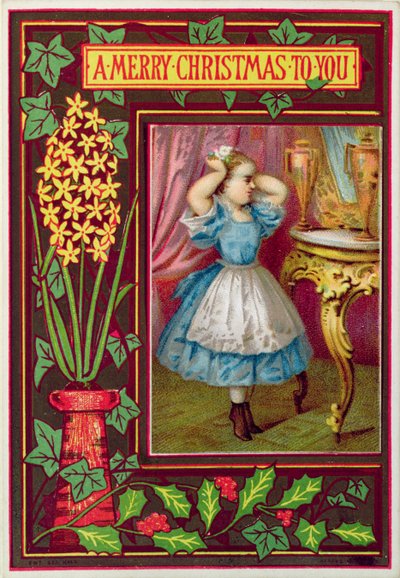 Cartolina di Natale vittoriana da English School
